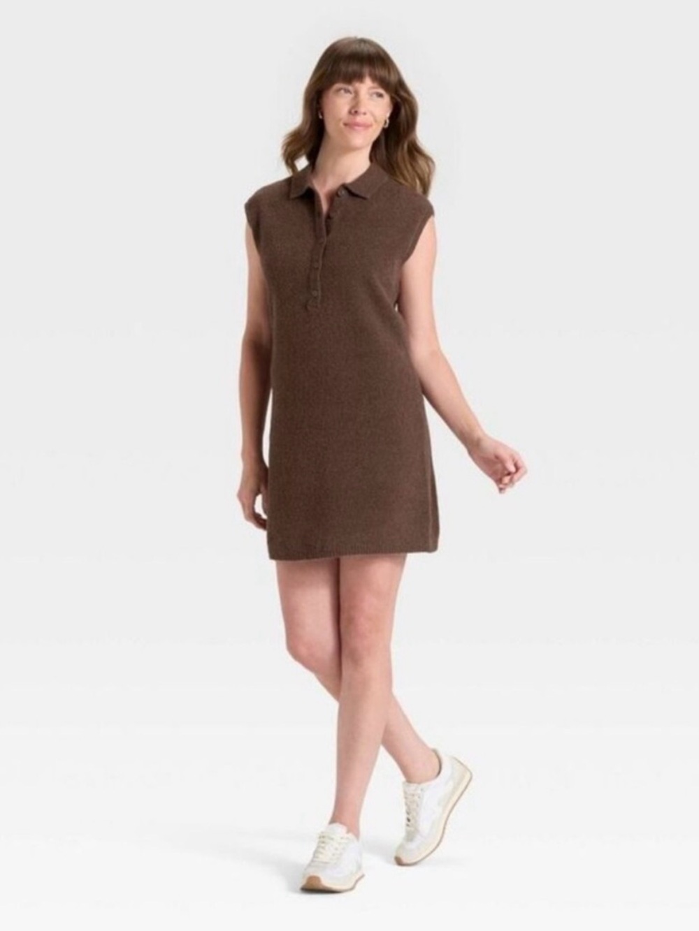 Universal Thread Brown Sleeveless Polo Mini Dress - Picture 6 of 9